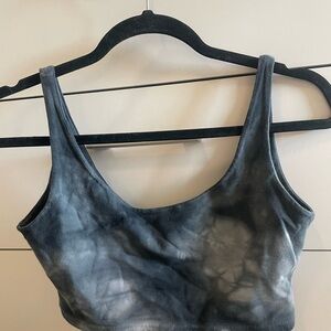 Gray Tie-Dye Crop Top